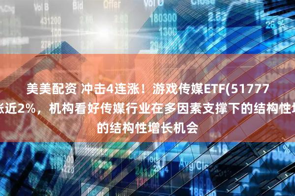 美美配资 冲击4连涨！游戏传媒ETF(517770)早盘涨近2%，机构看好传媒行业在多因素支撑下的结构性增长机会