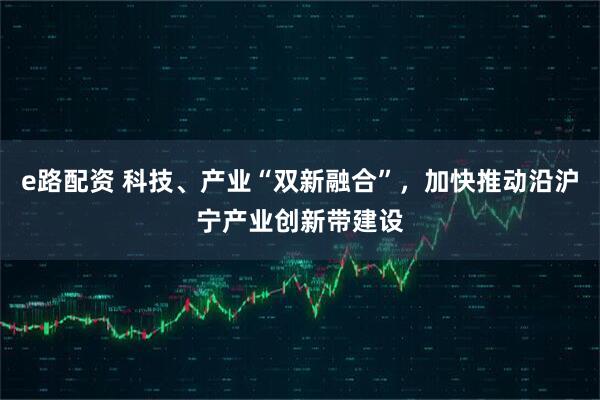 e路配资 科技、产业“双新融合”，加快推动沿沪宁产业创新带建设