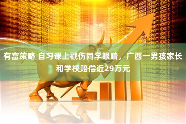 有富策略 自习课上戳伤同学眼睛，广西一男孩家长和学校赔偿近29万元