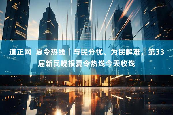 道正网  夏令热线｜与民分忧、为民解难，第33届新民晚报夏令热线今天收线
